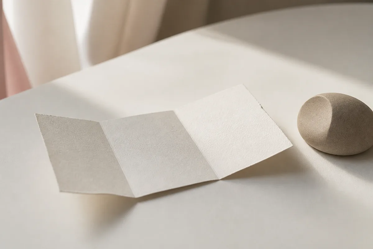 Un papier vierge déplié dans une lumière douce